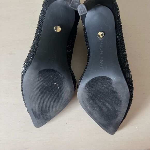 Thalia Sodi Karmen Black Embellished Heeled Booties size 5, fits like a 6 - Picture 9 of 11